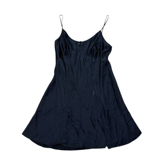 Vintage 90s Victoria’s Secret Black Silk Slip Dress Spaghetti Straps